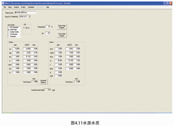 輸入進(jìn)水水源水質(zhì) 輸入進(jìn)水水源水質(zhì)
